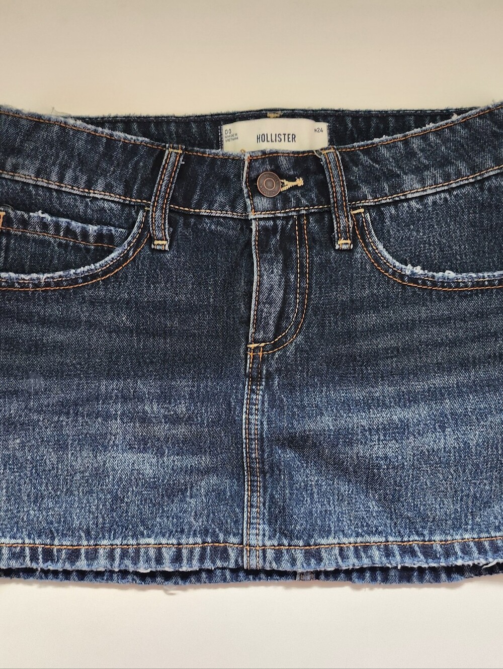 Hollister Dark Blue High-Rise Denim Mini Skirt